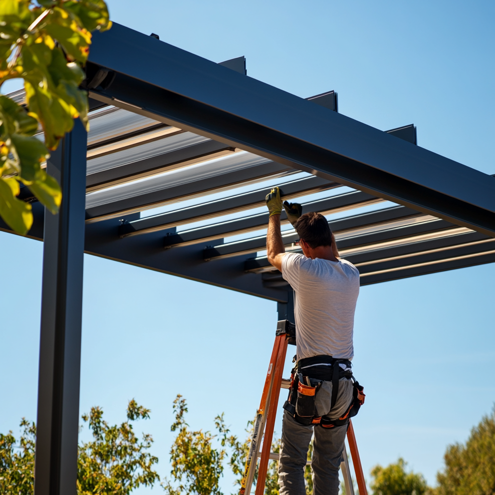 installation pergola bioclimatique