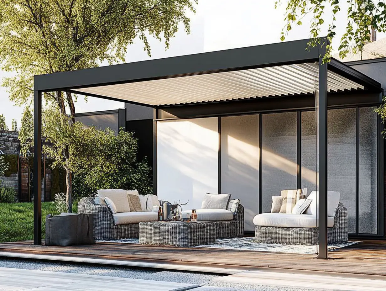 pergola bioclimatique adossée